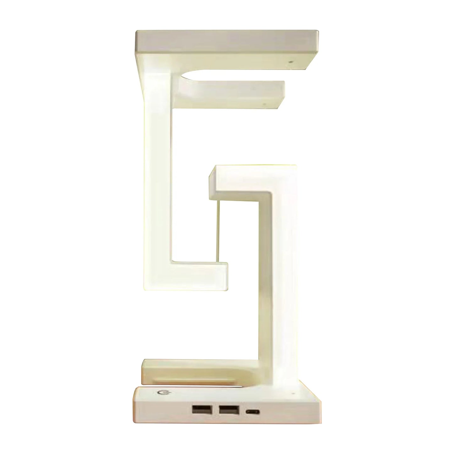 Veilleuse LED suspendue anti-gravité avec chargeur sans fil 10 W, lampe de bureau à intensité variable, lampe de table pour chambre à coucher, lampe de chevet décorative 